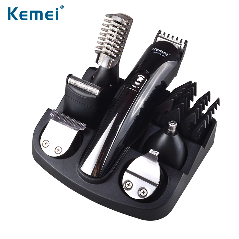 Kemei 600 6 In 1 Elektrische Baard Trimmer Oplaadbare Tondeuse Scheren Machine Mannen Styling Tools Scheerapparaat Scheermes KM-600