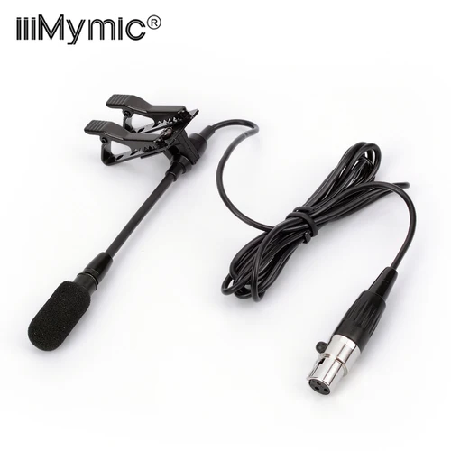 Imagen 1 del producto ¡Adjustar el ángulo! ! Micrófono de condensador de solapa Lavalier, micrófono de 3 pines con doble Clip de Metal para transmisor inalámbrico AKG XLR de 3 pines TA3F