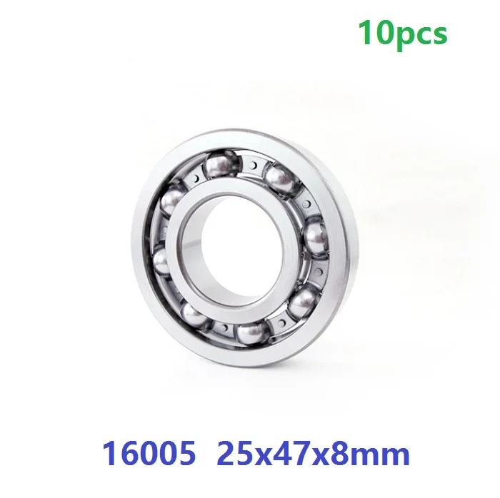 10pcs/lot bearing 16005 open type 25x47x8 mm Deep Groove Ball bearing 25*47*8mm Thin section