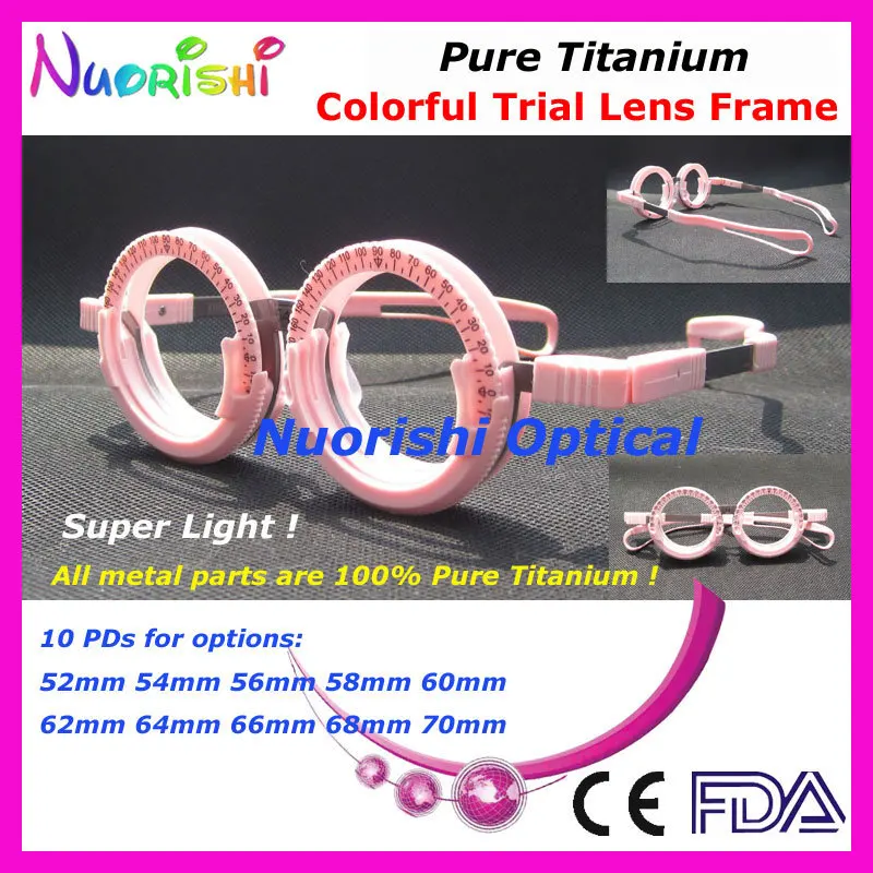 XD12 1pcs Pure Titanium Super Light Very Comfortable Colorful Fixed PD High Classic Optometry Trial Lens Frame