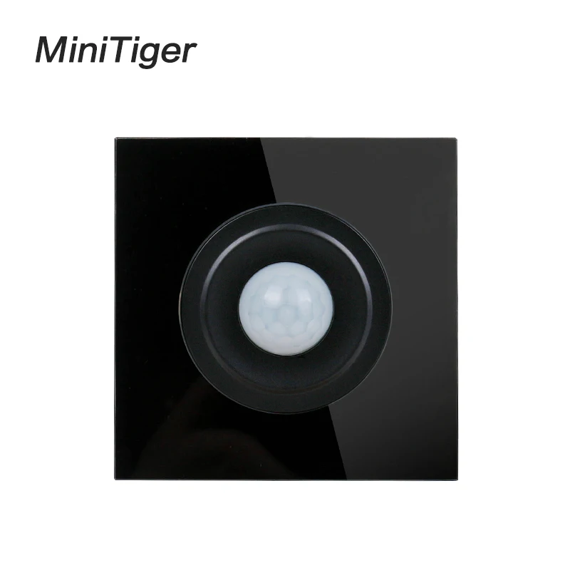 Minitiger New Arrival Crystal Tempered Glass Panel Human Body Motion Sensor Switch Wall Interruptor Power Light Conmutador