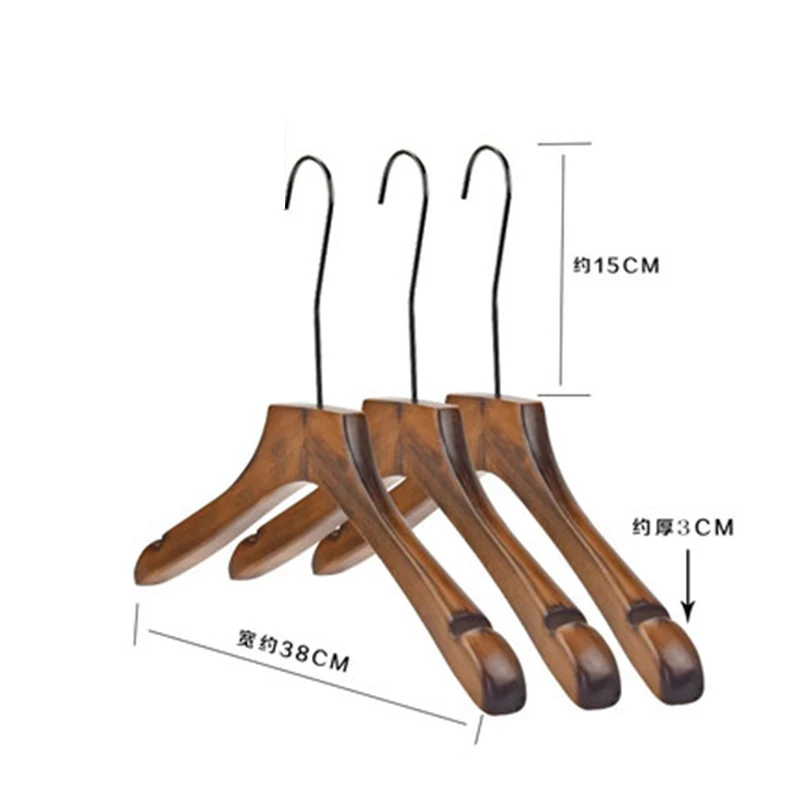 10 pcs/lot Wooden Clothes Hangers Solid Wood Trousers Hanger Pants Rack Clothing Shop Display