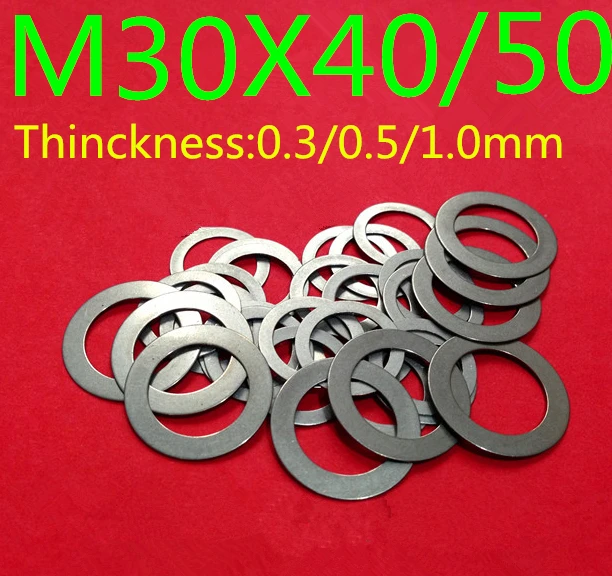 

10PCS M30 flat Thin washer shim 0.2mm 0.3mm 0.5mm 1mm 304 Stainless Steel Ultra-thin Flat Washer Gasket Adjustment washer