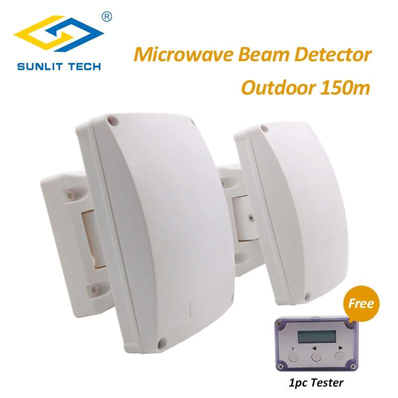 

Wired Outdoor 150m Dual Microwave Infrared Beam Sensor Barrier Detector for Smart Home Gate Door Window Burglar Alarm System