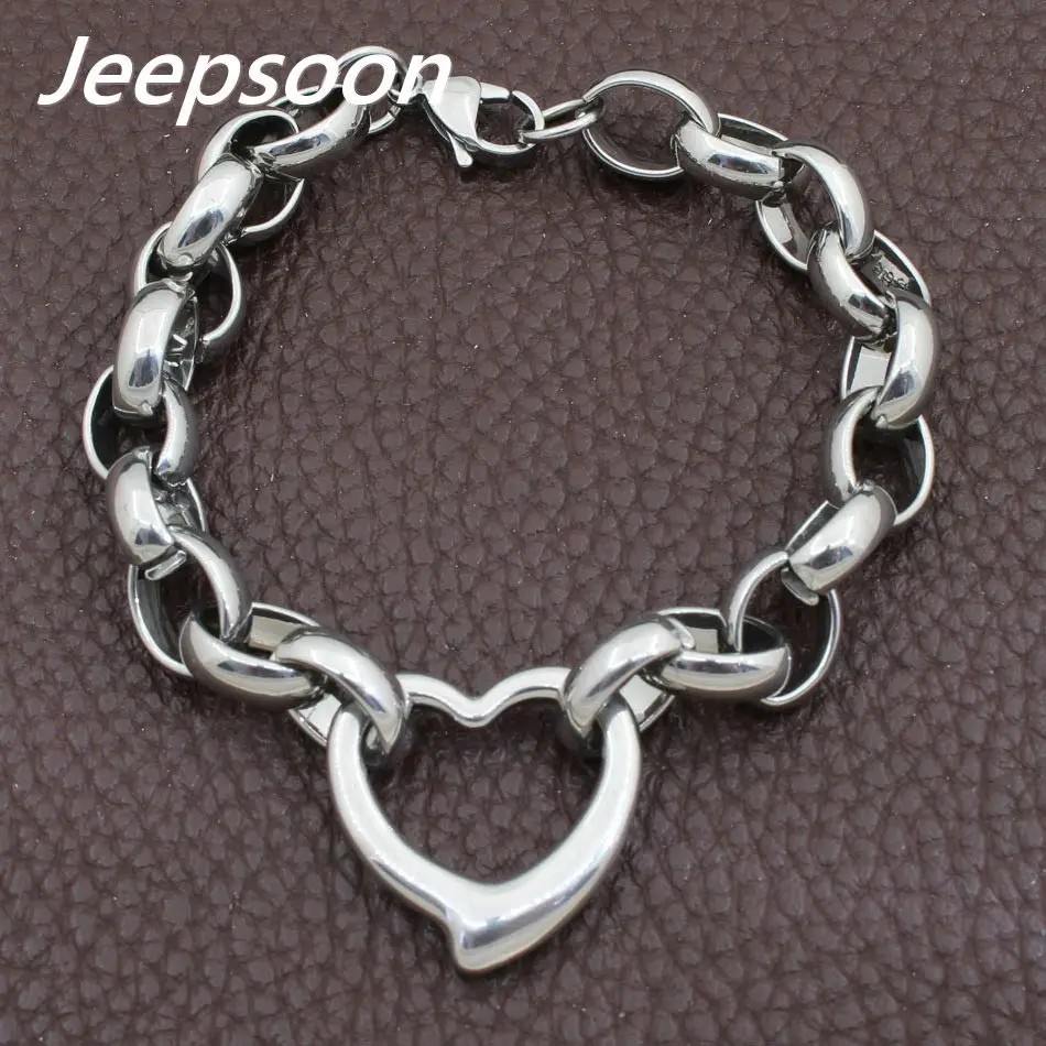 Wholesale Fashion Stainless Steel Jewelry Heart Bracelet Chain High Quality Jeepsoon BGEGAMBA