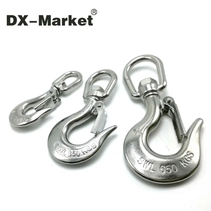 4# 1000kg , ss304 slip hook , 304 stainless steel swivel-eye lifting Chain hooks , 1000kg maximum working load eye shackle