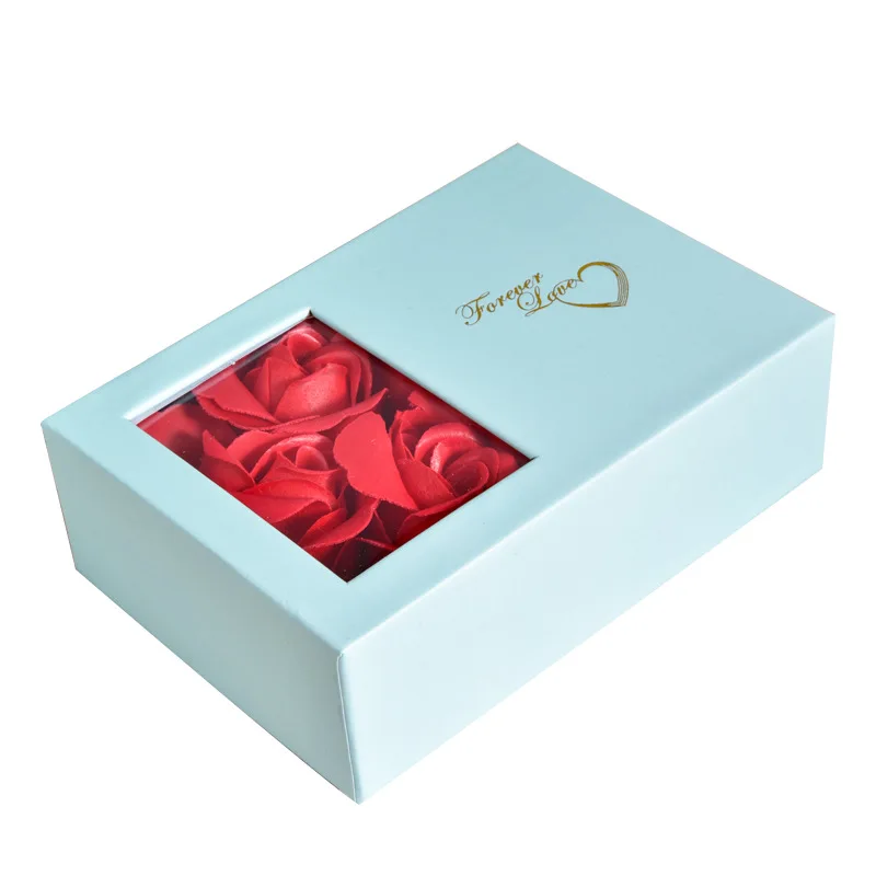 2Pcs Blue Paper Favour Valentines Day Gift Box Jewelry Packaging Set Necklace Earrings Gift Storge Packing Boxes Case