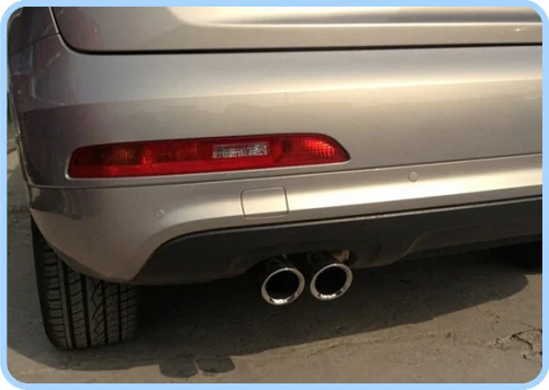 

High quality stainless steel 2pcs Car Exhaust pipe outlet muffler,Exhaust pipe decorative cover for Audi Q5/A4/B8,Q3 2010-2019