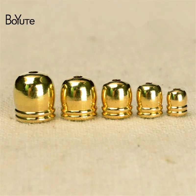 BoYuTe (100 Pieces/Lot) 10 Sizes Metal Brass Cord End Caps Tassel Caps DIY Jewelry Making Accessories