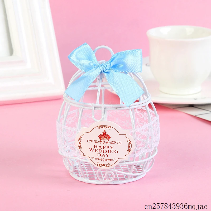 

100pcs Iron Bird Cage Candy Box European Chocolate Boxes Wedding Birthday Storage Case for Party Holiday Supplies 7x10cm
