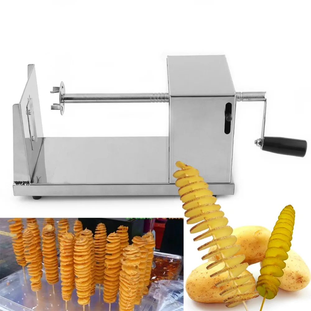 1PC Spiral Potato Twister Tornado Cutter French Fry Vegetable Cutter Kitchen Cooking Tools Handmade Twisted Potato Slicer QA 091