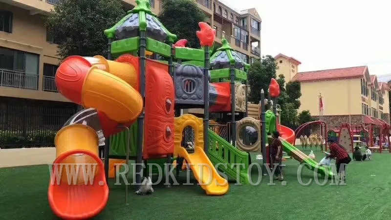 Premium Quality EU Standard School Playground for Kids With 6 Different Slides HZ-707a