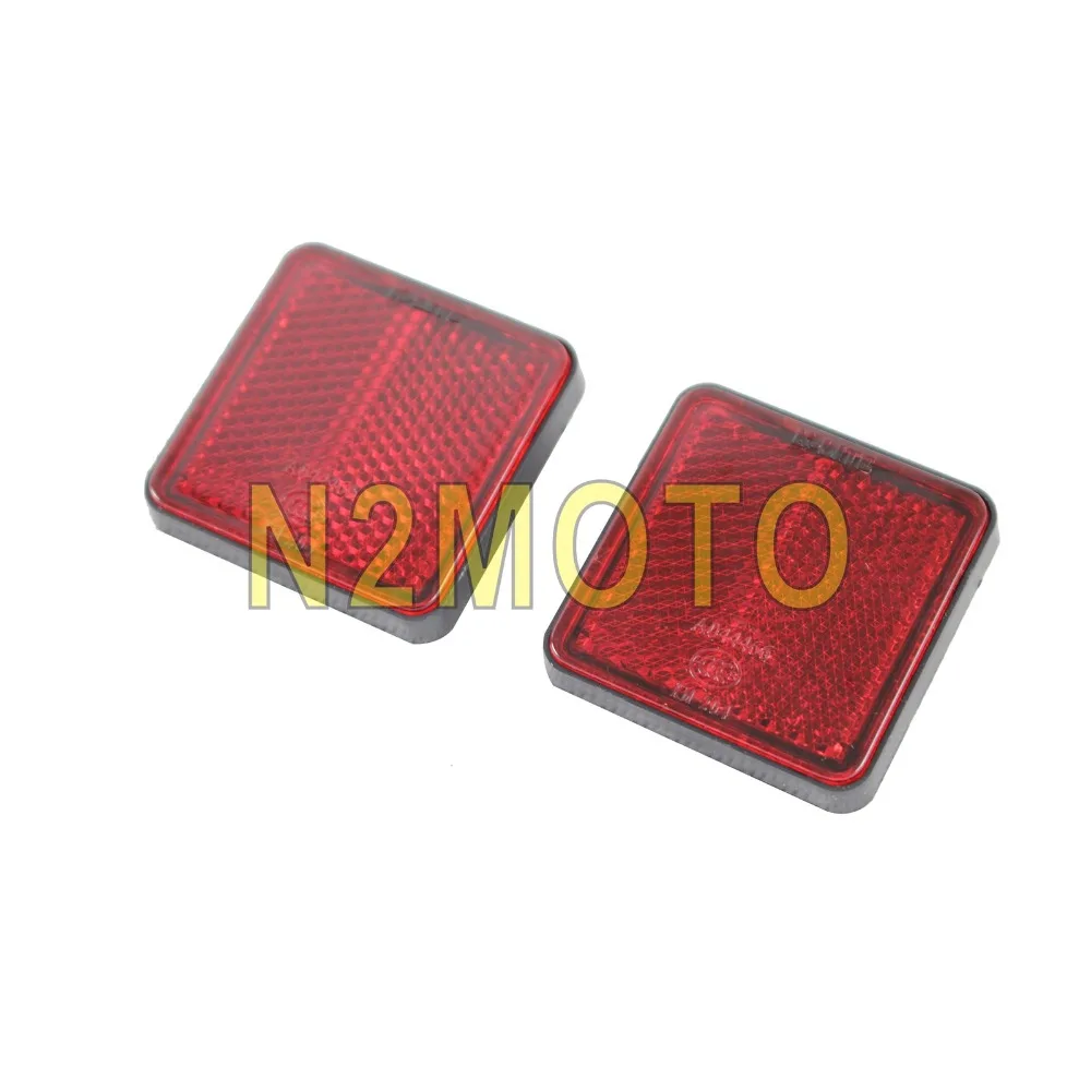 5cm Square Blue Red White 2pcs Warning Safety Reflector Bolt On Reflectors Plate for Honda Yamaha Suzuki Kawasaki