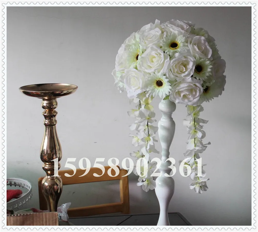 SPR NEW!Free shipping!35cm 10pcs/lot wedding road lead lavender artificial flowers wedding table flowers,table centerpiece-ivory