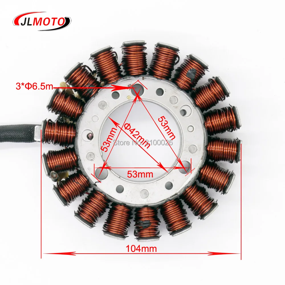 104 mm Magneto Generator uzwojenie stojana pasujące do skuterów Majesty YP250 Linhai VOG 250 257 260 300 LH170MM AEOLUS BMS 260 Diamo 257