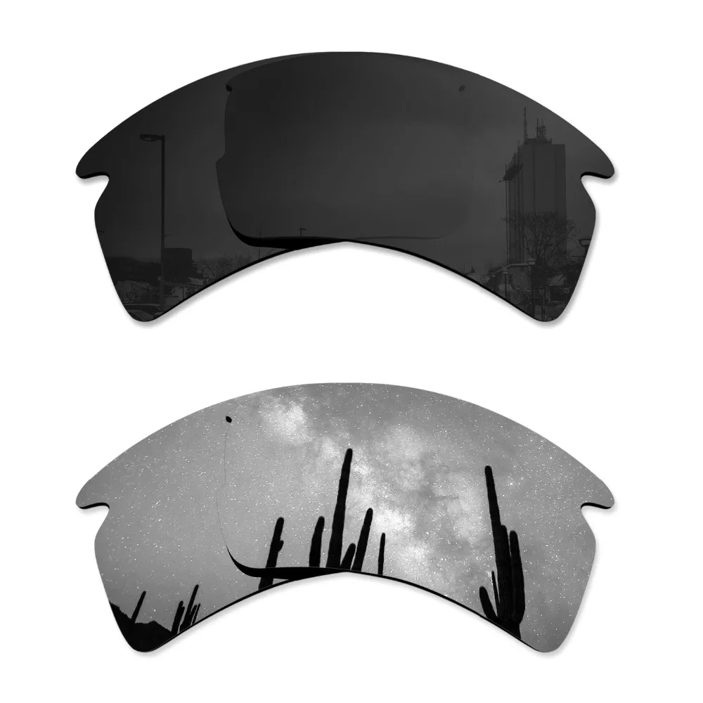 

Glintbay 2 Pairs Polarized Sunglasses Replacement Lenses for Oakley Flak 2.0 XL Stealth Black and Silver Titanium