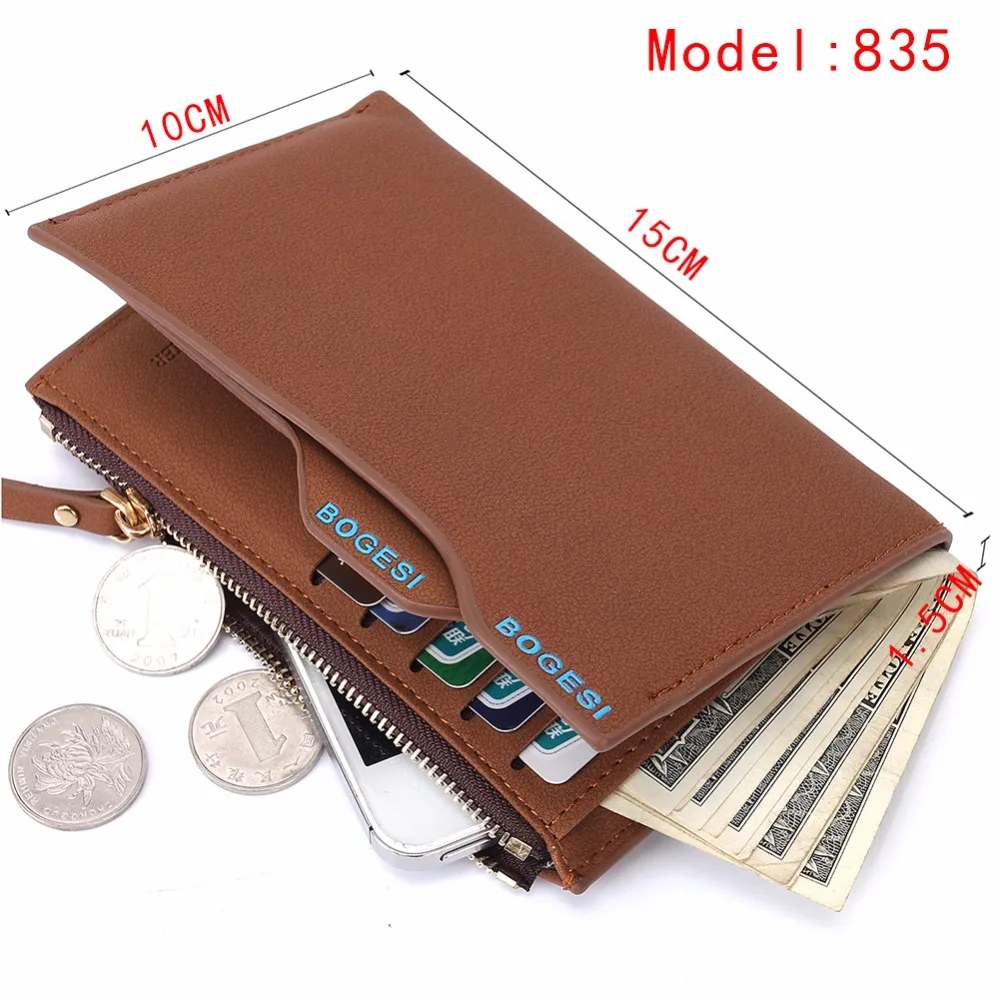 coin purse Men Wallet Short Style High Quality Card Holder Male Purse Zipper Large Capacity Brand PU Leather Wallet For Men