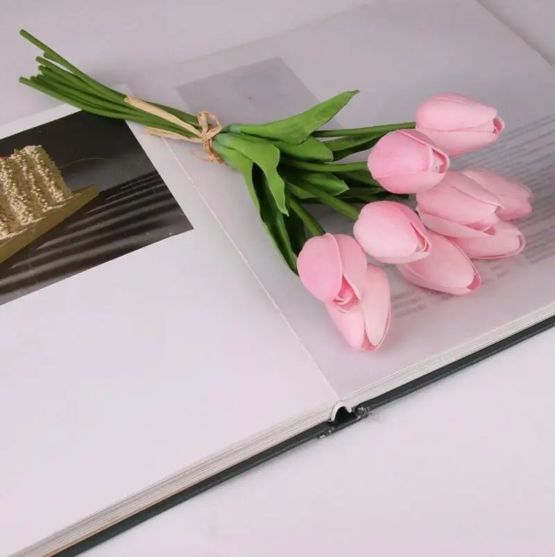 Latex Tulips Artificial PU Flower bouquet Real touch flowers For Home Wedding Decorative Flowers LX6606