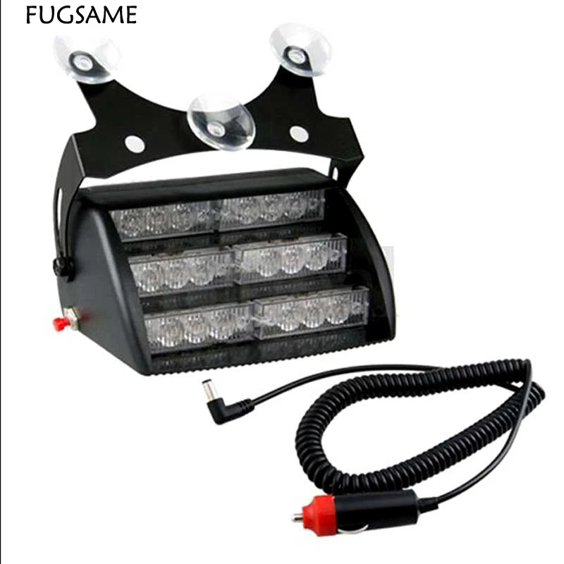 FUGSAME 18Led Flash Strobe Police Dash Screen Emergency Light Amber Yellow White Red Blue Green