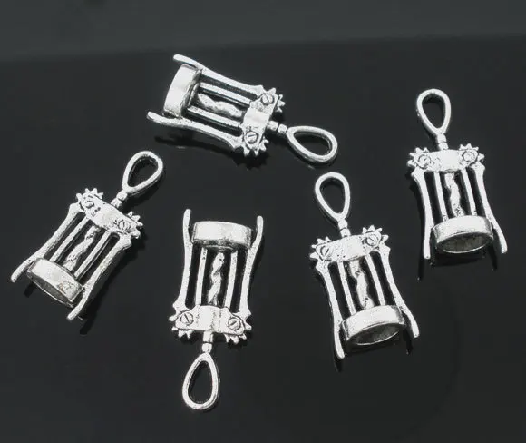 

Free Shipping 150pcs Antique Silver Tone wine corkscrew opener Charm Pendants 27x11mm Jewelry Findings Wholesales