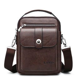 Retro Style Men's PU Business Travel Messenger Bag A Variety Of Styles Solid Color Simple And Versatile Shoulder Bag Hot Sale