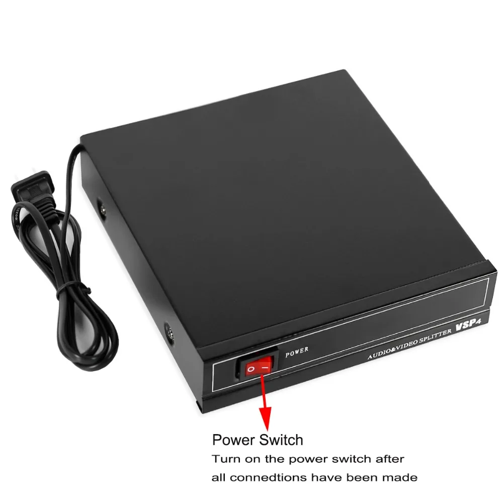 Dla VSP4 Rozdzielacz AV 1 minuta 4 AV Przełącznik audio i wideo AV Dzielony ekran RCA Jeden wejście Cztery wyjście