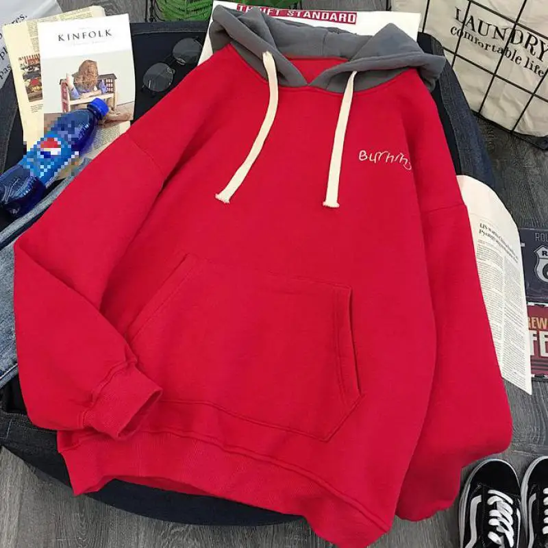 Zuolunouba Mùa Đông Nữ Dài Tay Áo Thêu Khâu Bông Tai Kẹp Nữ Hoodie Nỉ Chữ Thời Trang Áo Thun Chui Đầu