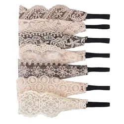 Candygirl New Lace Openwork Headband Silver Ribbon Hair Band Elastic Hair Rope Women Ornament Hair Accessories Headwear