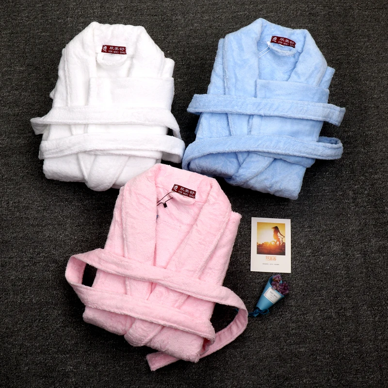 

Winter Bathrobes Women Men 100% Cotton Lady's Long warm Sleeve Female Thick Sleepwear Homewear pijamas thicken lovers Autumn