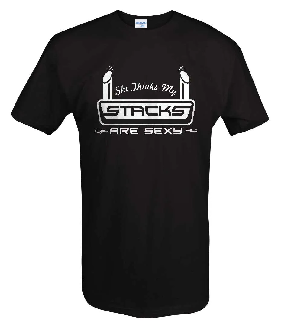 Brand male T-shirt 2019 new O-neck style T-shirt shirt style she thinks my shelf is sexy stack Black smoke Tee shirt