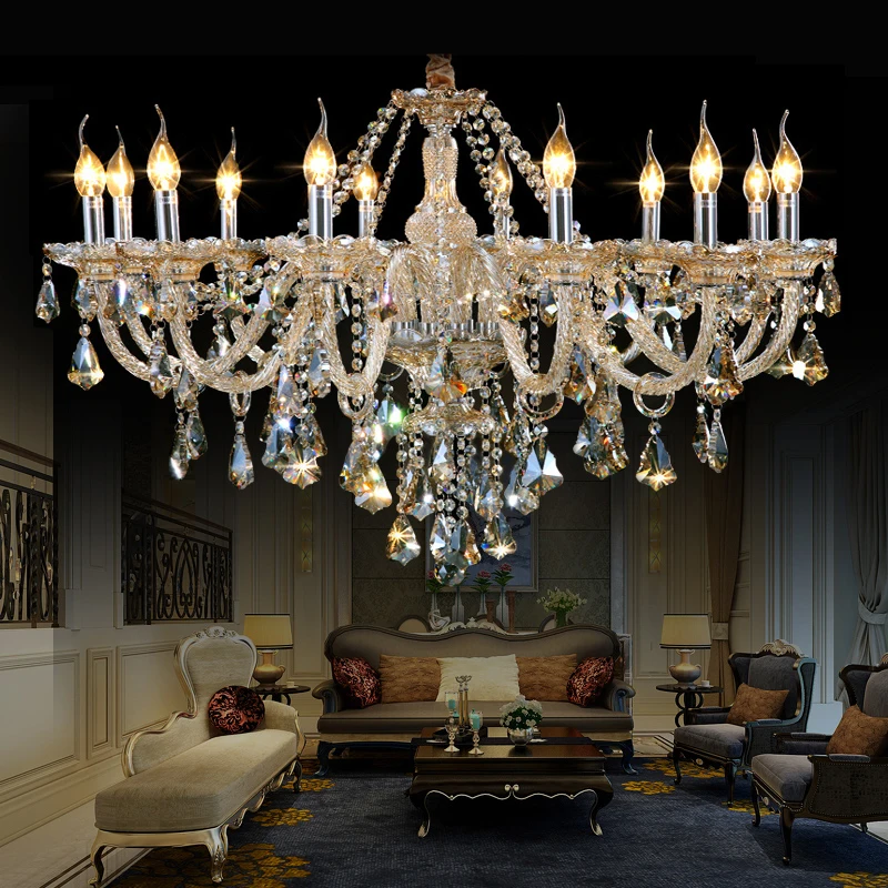 

Crystal chandelier lighting restaurant glass candle lamp villa living room crystal chandelier modern led large chandeliers lamp