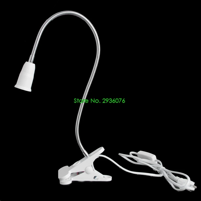 2018 New E27 50cm AC 85-265V Flexible Clip on Switch LED Lamp Holder Socket Power Cable Support