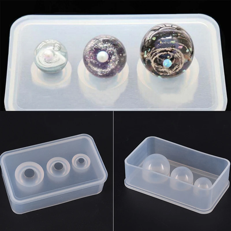 

1Pc Transparent Silicone Mold Resin Decorative Craft DIY Different Sizes Ball Shape Type Epoxy Resin Molds For Jewelry