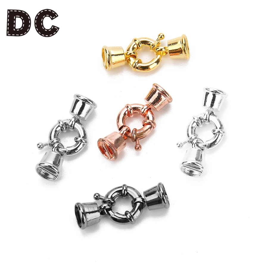 

5pcs/lot 13mm 17mm Round Spring Cord End Fastener Clasps Hooks for Necklaces Bracelets Copper Buckle Connectors DIY Jewelry