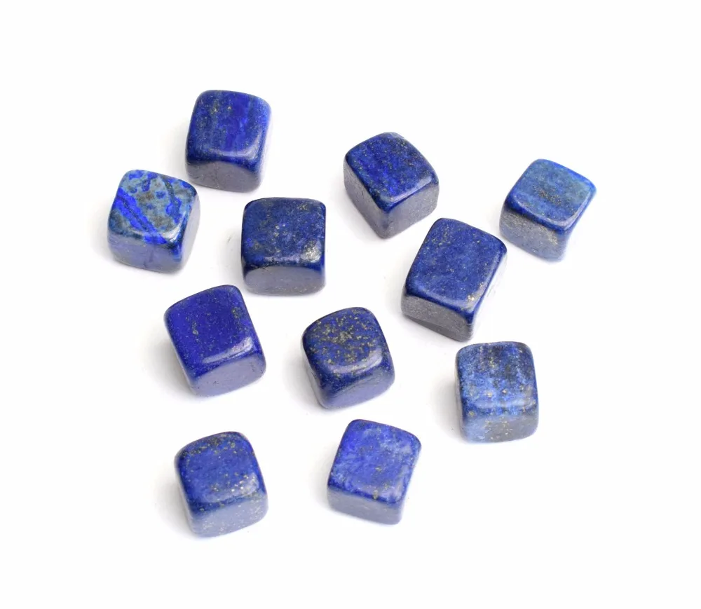 1/2 lb Natural Tumbled Lapis Lazuli Carved Cube Crystal Reiki Healing Stones