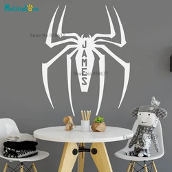 Personalized Spider Lover Animal Theme Wall Sticker Baby Cool Boy Room Decal Wallpaper Nursery Decor Home Decoration BA061