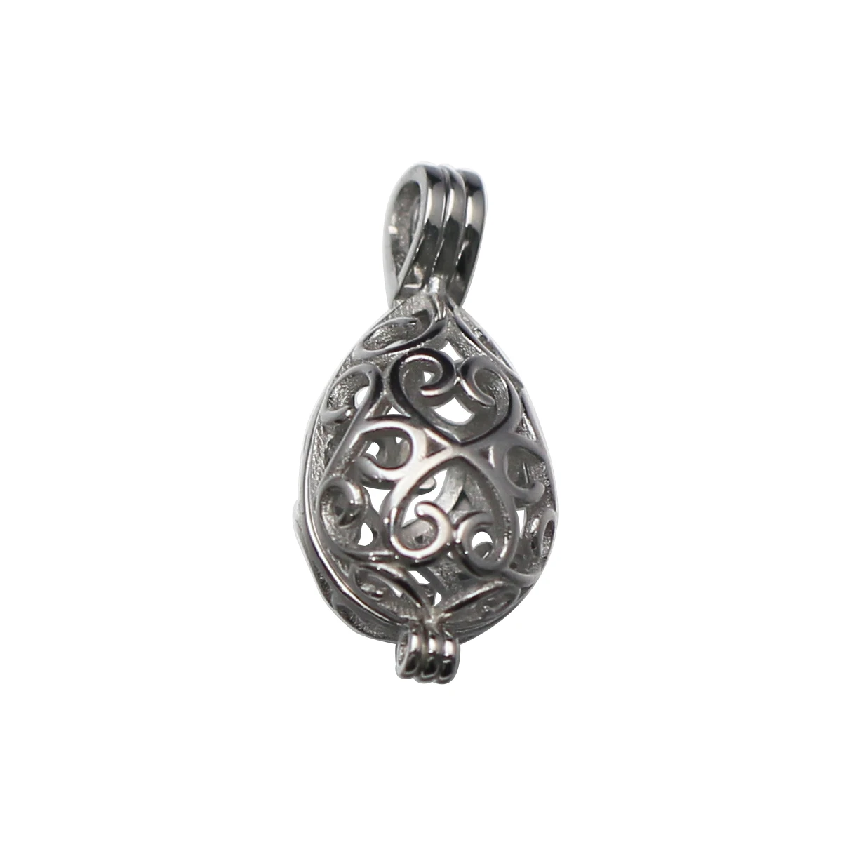 Beadsnice 925 Silver Pearl Cage Silver Lotus Flower Charm Holds a Pearl Bead Gem  Silver Necklace Making For Her ID 35918