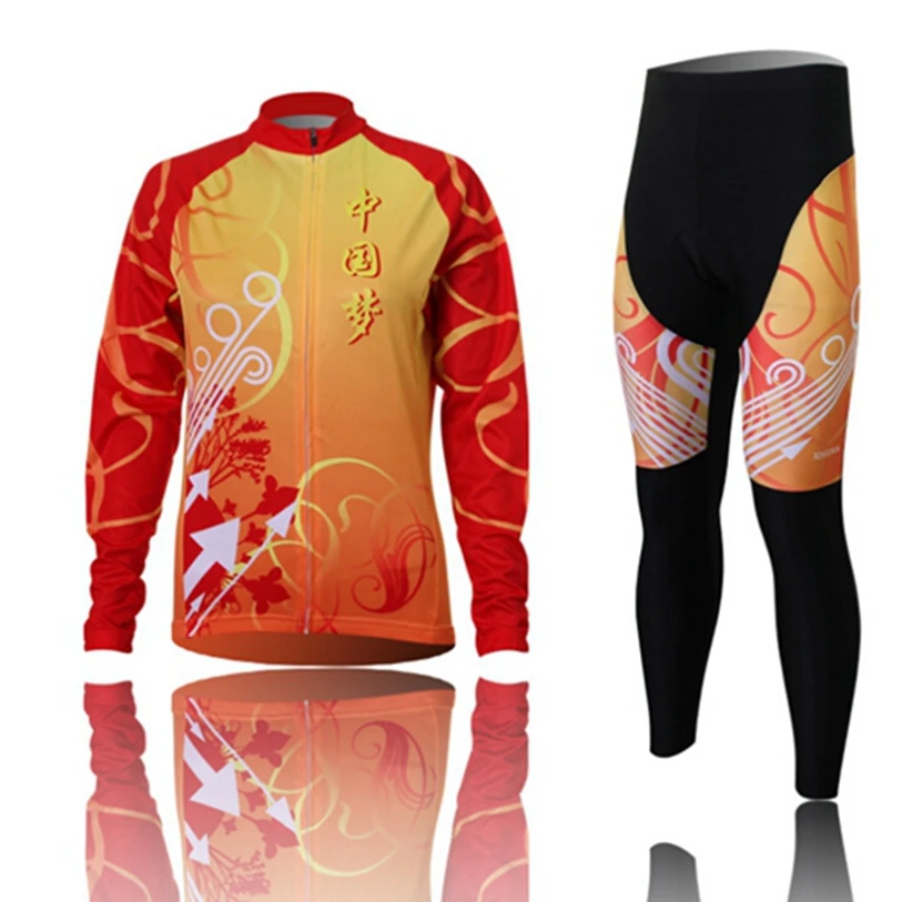 Hot XINTOWN Women Bike Long jersey Pants Chinese Dream Pro Team Cycling clothing Riding Top MTB Wear Long Sleeve Shirts