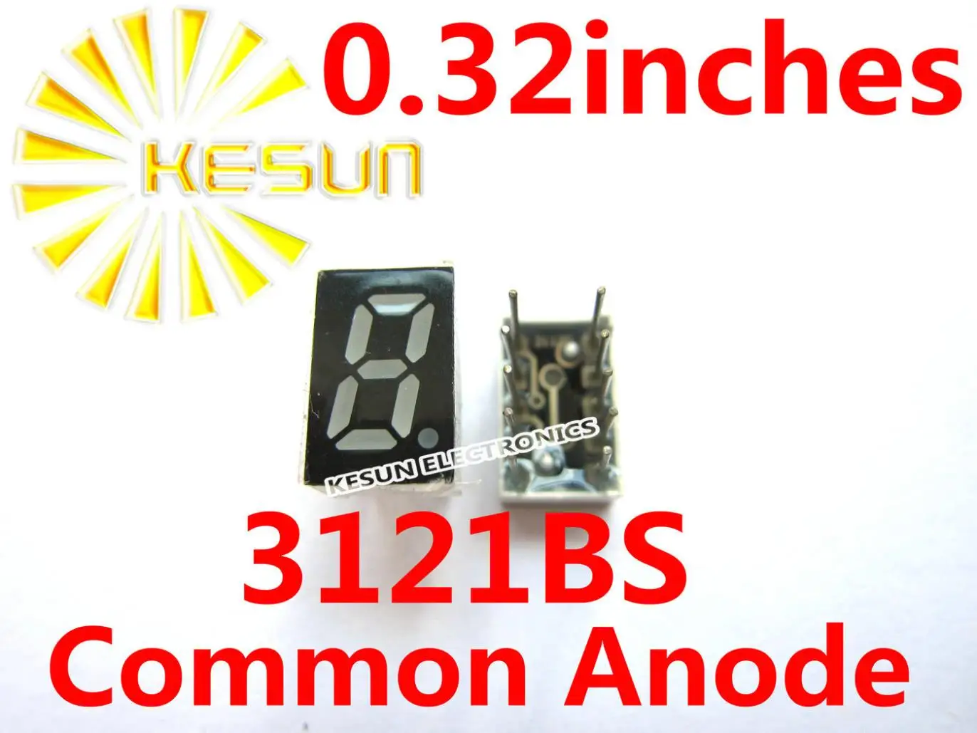 200PCS x 0.32 inches Red 3121BS 3121AS Common Anode/Cathode Single Digital Tube LED Display Module