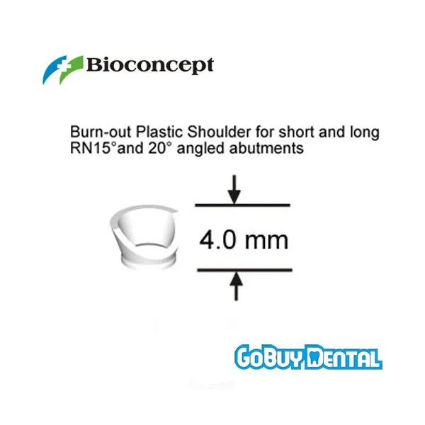 Straumann Compatible Burn-out Plastic Shoulder for short and long RN15 degree and 20 degree angled abutments 090080