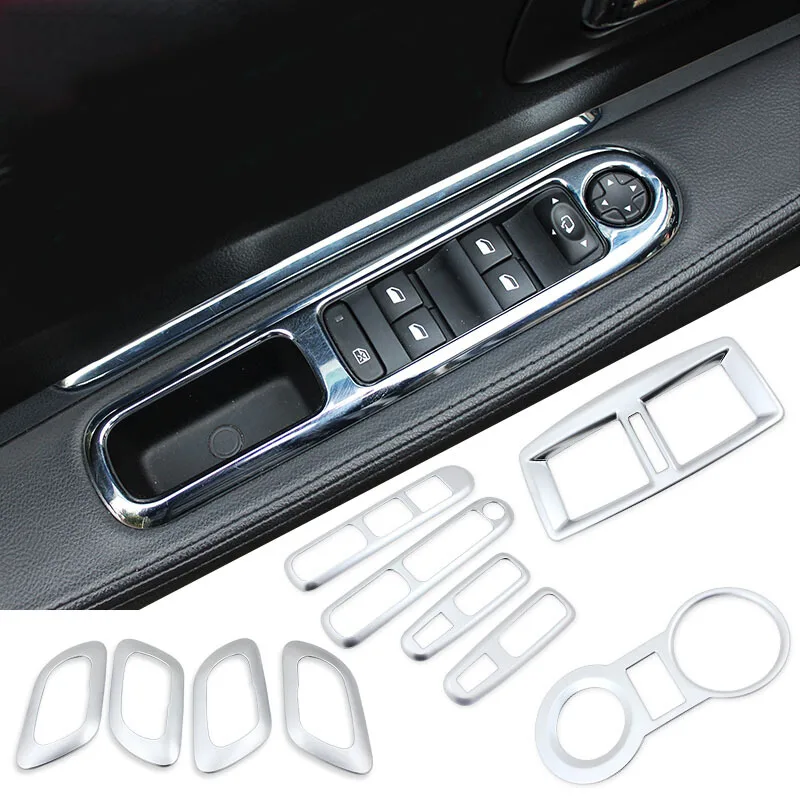 For Peugeot 3008 2012 2013 2014 2015 Inner Door Sequins Window Lift handle bowl Air condition vent cover cup Car Accessories