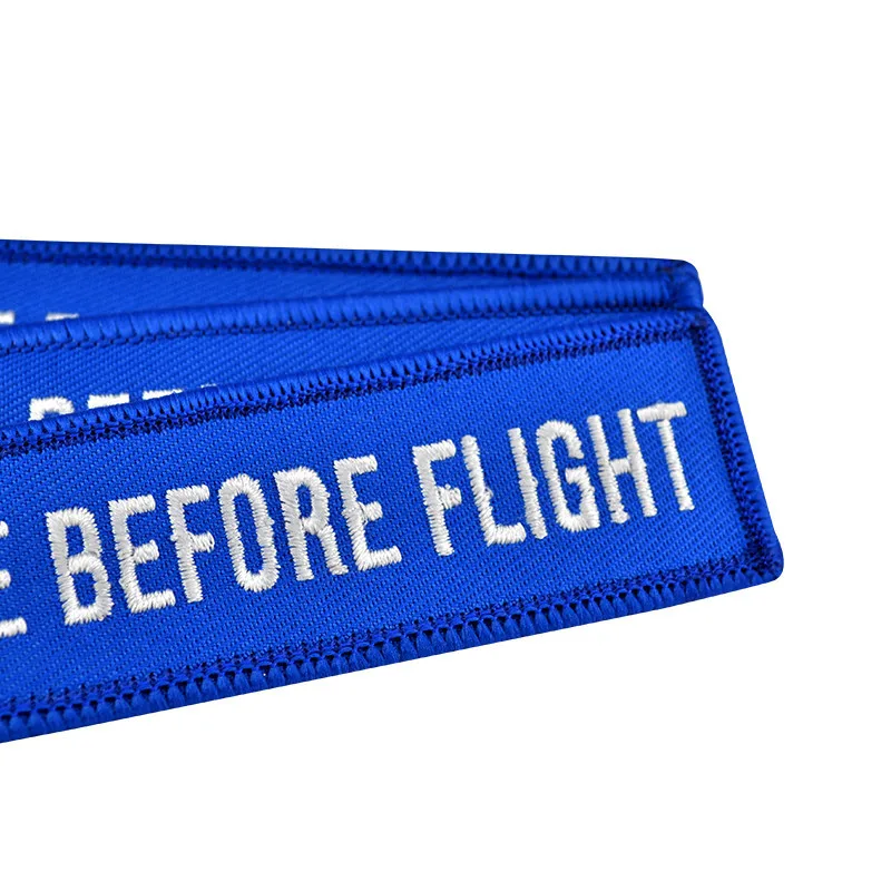 Remove Before Flight Keychain for Important Things Tag Blue Embroidery Key Fobs OEM Key Chain Jewelry Aviation Gifts for Men