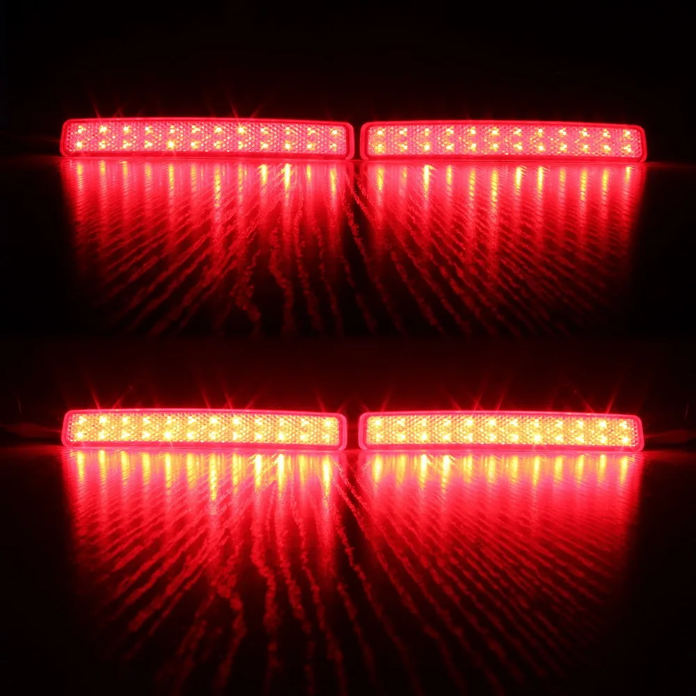 ANGRONG Red Light Rear Bumper Reflector LED Tail Stop Light For VW T5 Transporter Caravelle Multivan (pre-facelift) 2003-11