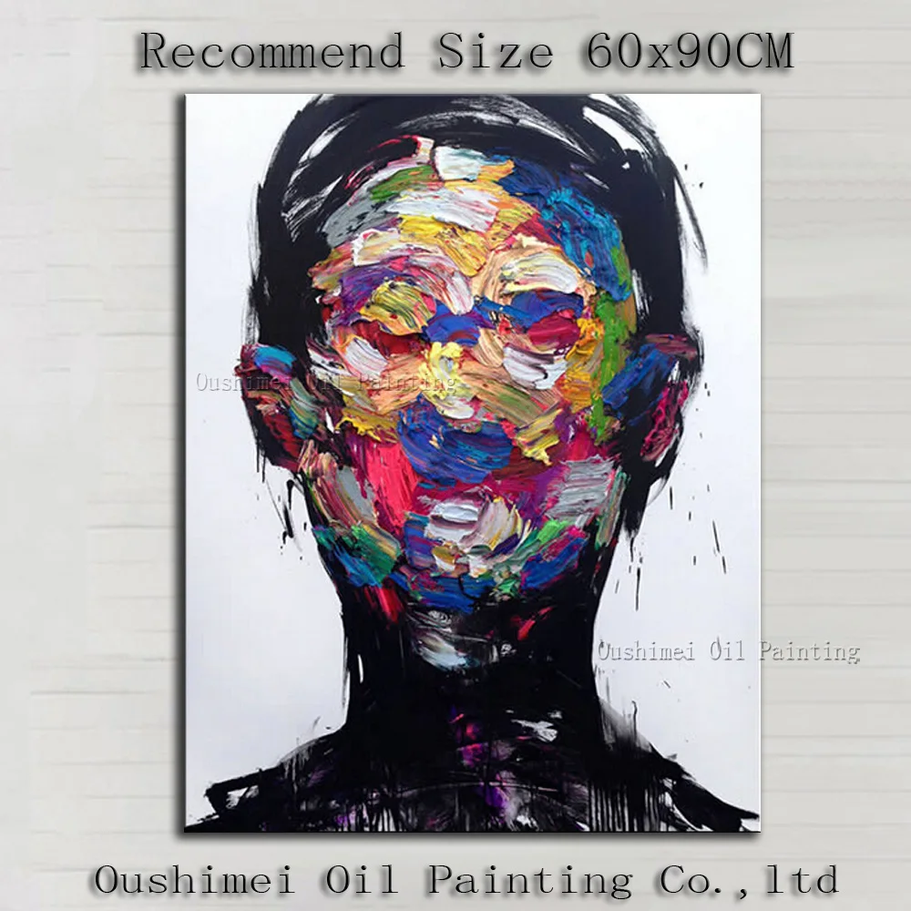 Beautiful Artworks Artist Handmade High Quality Abstract Knife Portrait Painting On Canvas Hand-painted Abstract Man Portrait