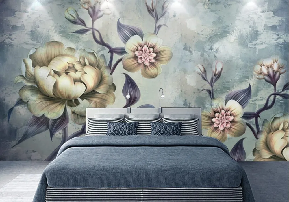 

Custom 3D Mural Wallpaper Flowers Art Background Photo Wallpaper Living Room Bedroom Home Decor Papel De Pared