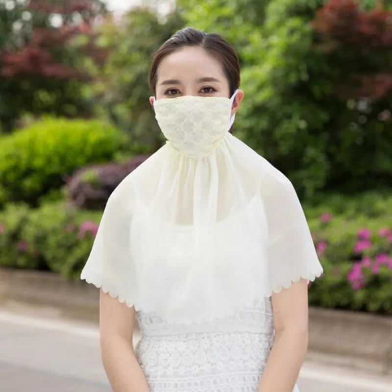 Sunscreen Mask Summer Female Anti-ultraviolet Breathable Lady Sun Protection Driving Outdoor Cycling Women Neck Face Mask H3146