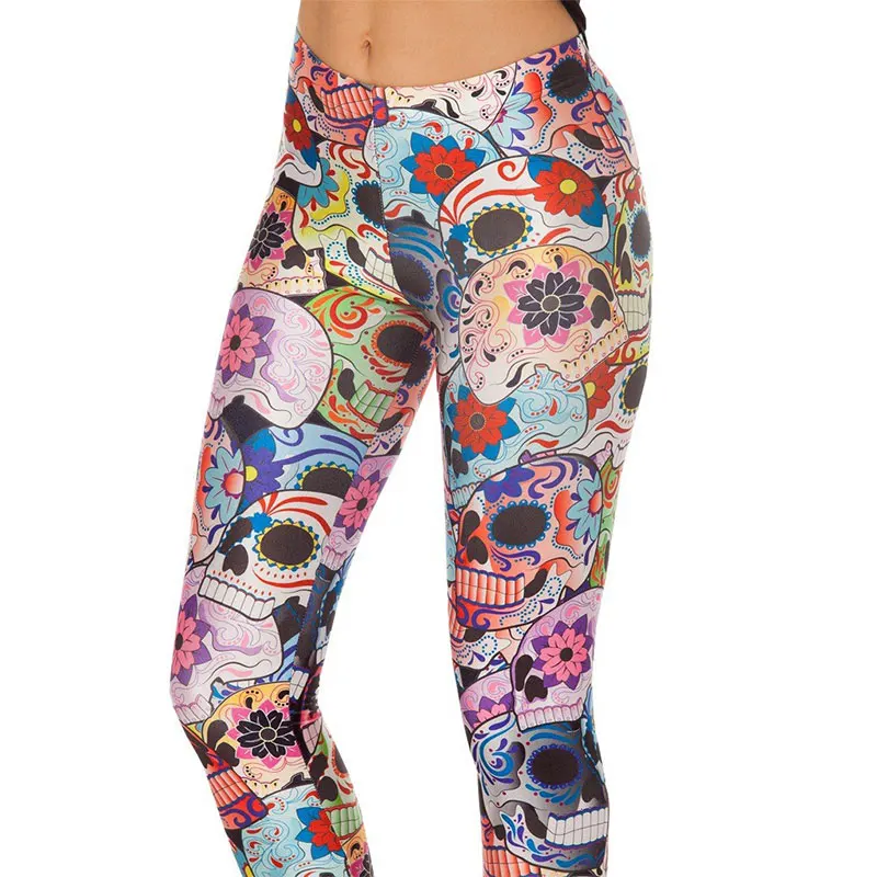 

2016 3D Candy Skull Women Legging Womens Leggings Jeggings Legings Sexy Legging Pants Legins Sexy Printed Leggings DDK030210