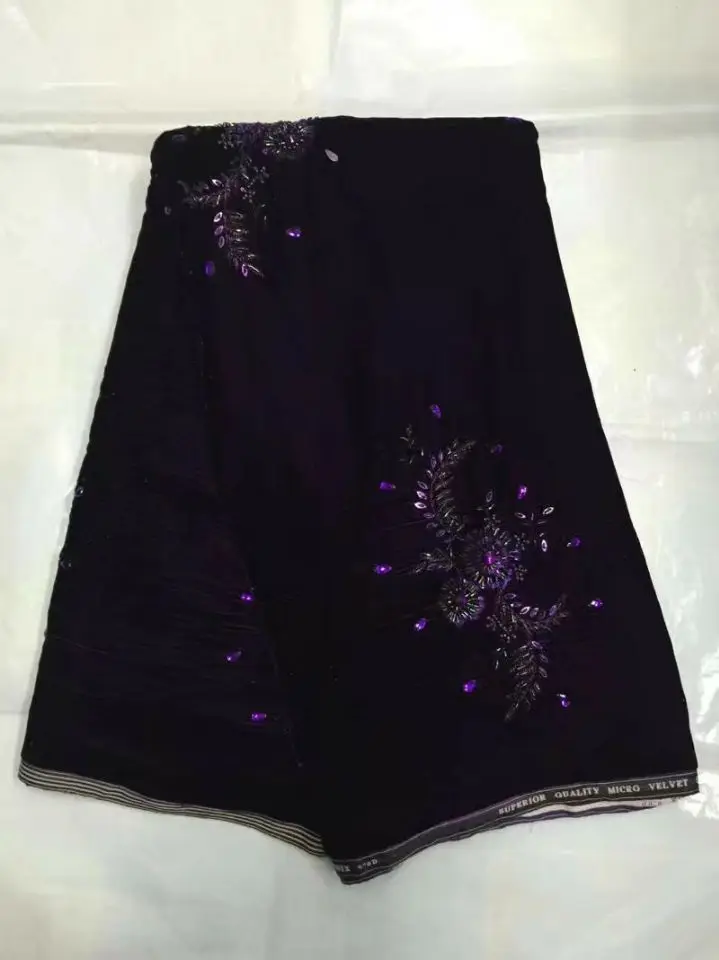 5Y/pc beautiful wine elastic silk chiffon african smooth and soft velvet lace fabric with crystal for clothes JV4-2