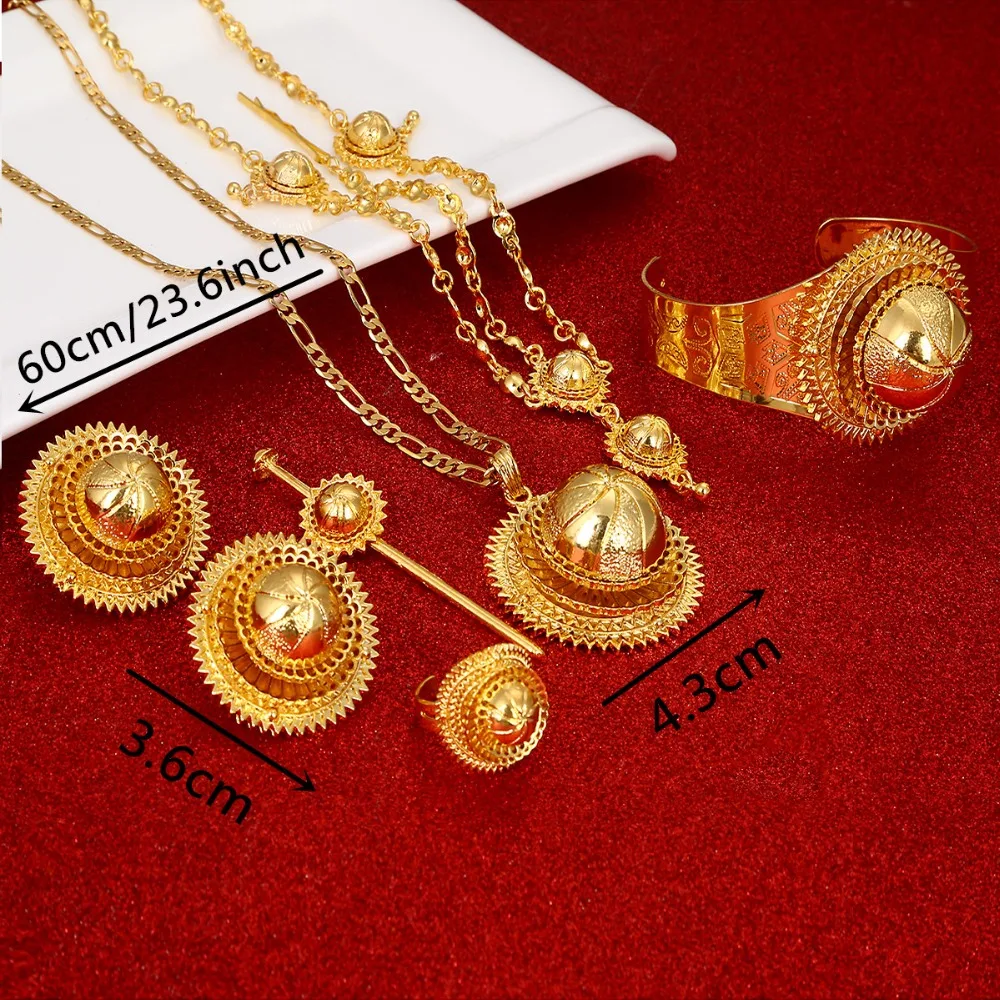 Ethiopian Jewelry Set Hair Piece Hair Pin Women Fashion Eritrea Habesha African Jewelry Set