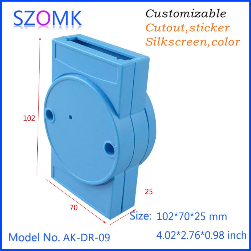 

Пластиковый корпус для электроники szomk для шт., коробка din-рейка, распределительная коробка (4 шт.), 102*70*25 мм, синий цвет, корпус szomk